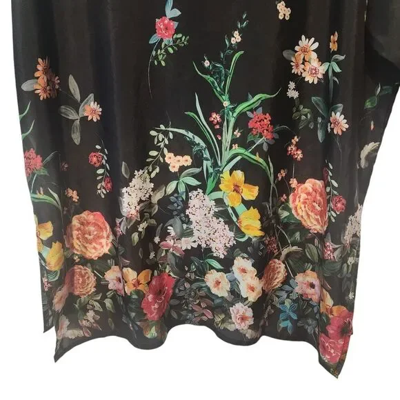 Johnny Was 100% Silk Houstein Jarah Boho Button Down Blouse Multi Size Large